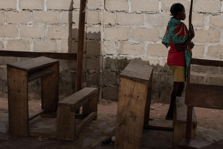 Dooshima, une survivante de violences sexuelles prise en charge par MSF, dans un camp de personnes déplacées de l'État de Benue.