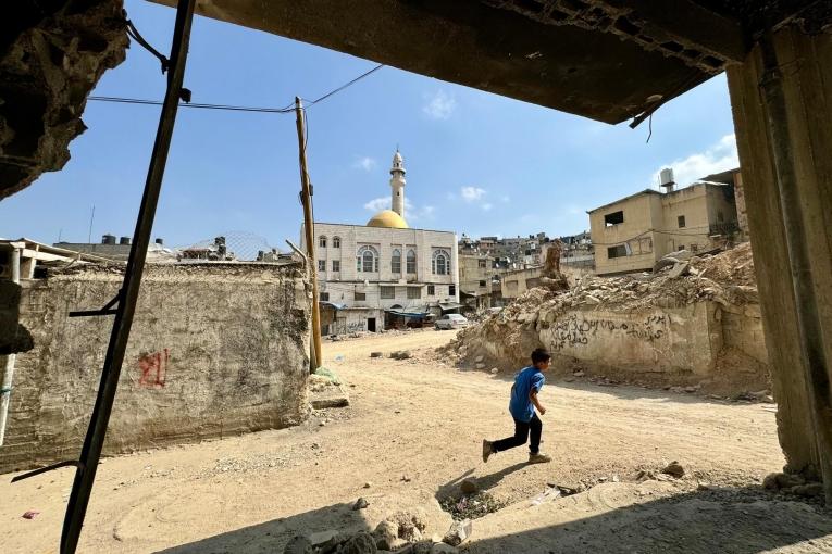 Vue du camp de réfugiés de Nur Shamps à Tulkarem. Octobre 2024. Cisjordanie.