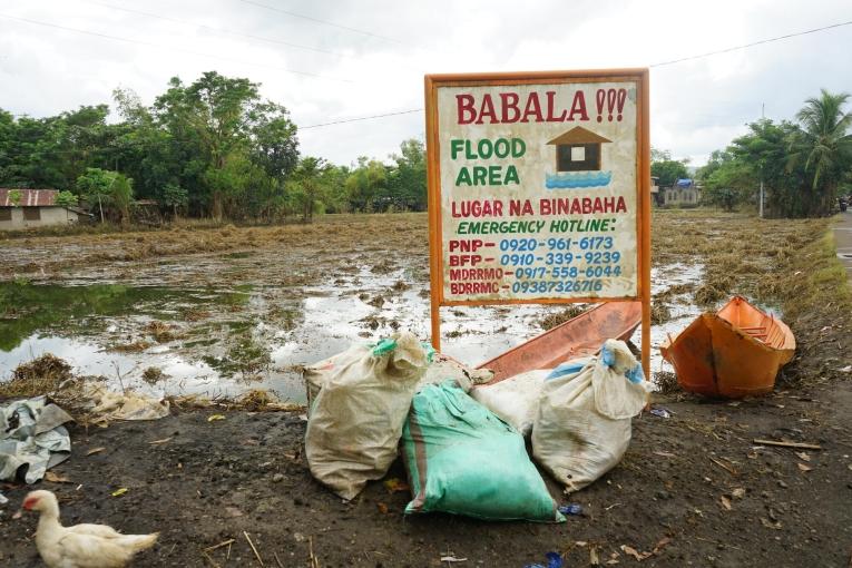 Vue d'une zone inondée de la région de Camarines Sur. Philippines. Novembre 2024.