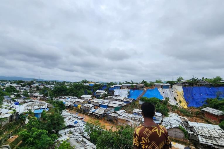 Vue du camp d'Ukhiya à Cox's Bazar, au Bangladesh.