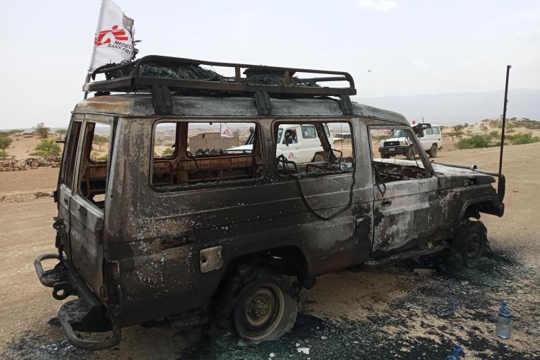 The car MSF staff were travelling