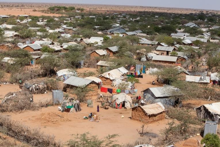 Vue aérienne du camp de Dagahaley l'un des cinq camps composant Dadaab au Kenya. MSF