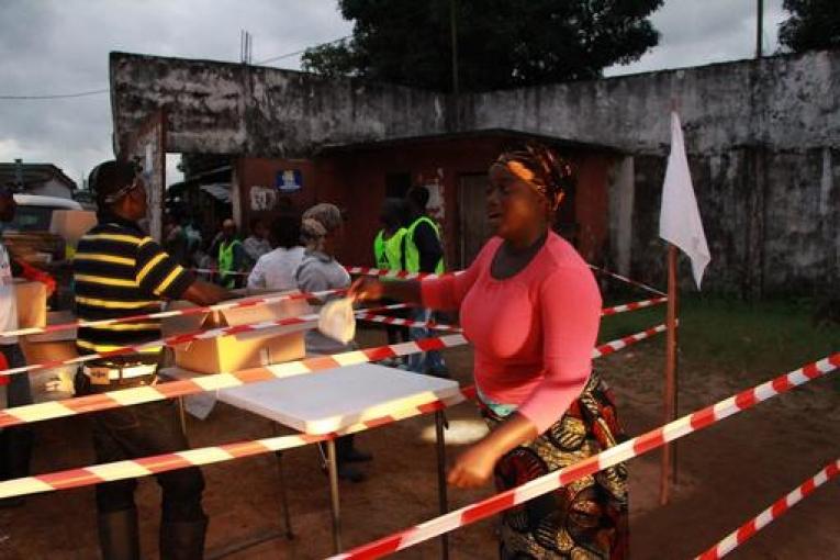 Distribution de médicaments antipaludéens à Monrovia Armelle Loiseau/MSF