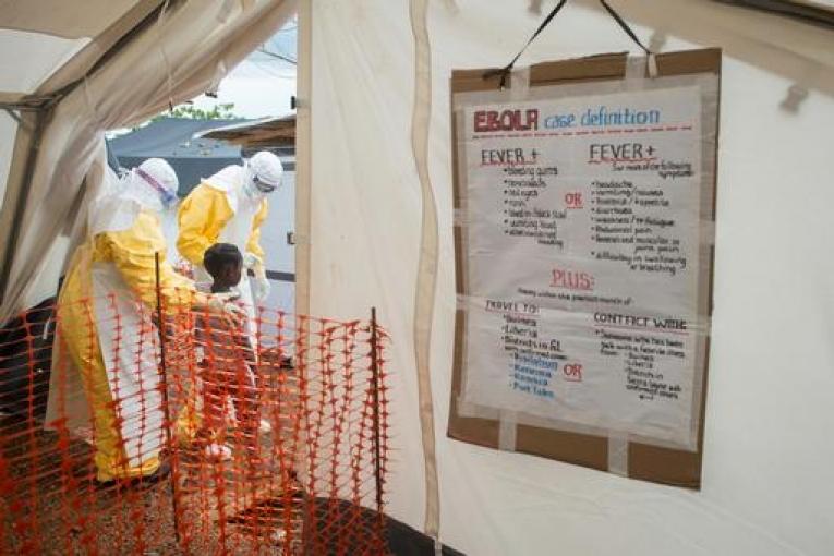 Centre de traitement Ebola géré par MSF à Kailahun en Sierra Leone.