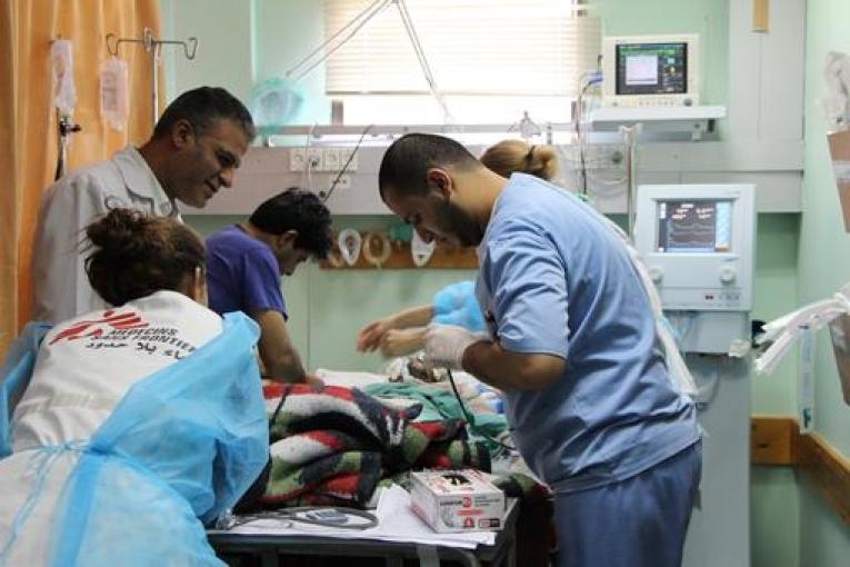 L'équipe MSF à l'hôpital Shifa juillet 2014