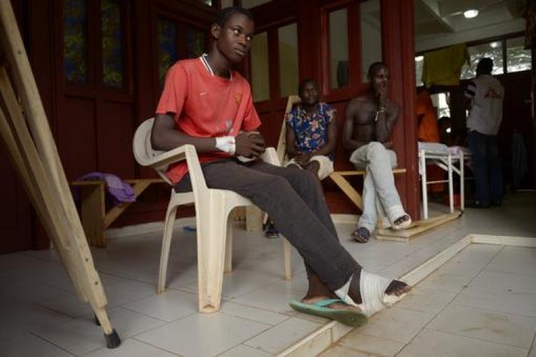 Marvin à l'Hôpital Général de Bangui  Décembre 2014