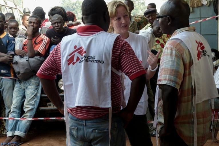 Lindis dans le camp de déplacés de l'aéroport de Bangui décembre 2013