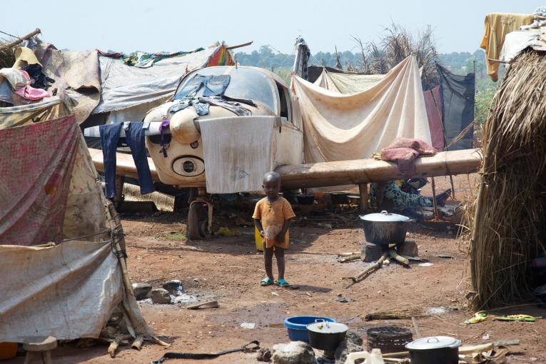 Enfant déplacé dans le camp de M'Poko Bangui février 2014