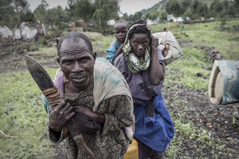 Personnes déplacées par les vagues de violence de novembre 2012 trouvant refuge dans le camp de Mugunga. Sven Torfin