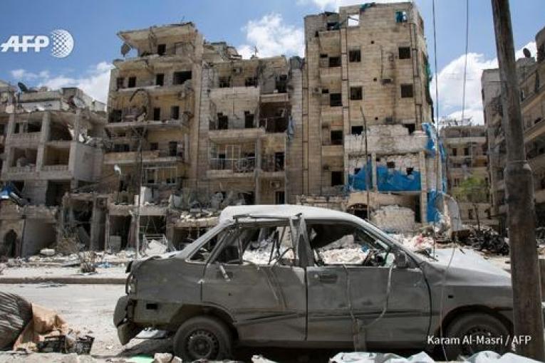 Ce qu'il restait de l'hôpital d’Al Quds à Alep en avril dernier. Karam Al Masri/AFP