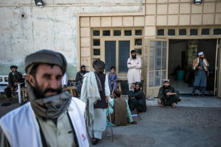 L'entrée de l'hôpital Boost en Afghanistan.