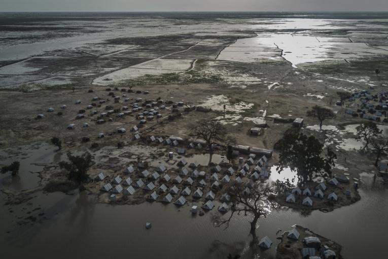 Vue aérienne du camp de déplacés de Rann dans l'Etat du Borno.