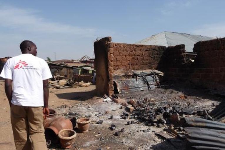 Marché brûlé après les événements de décembre à Jos (Etat de Jigawa) 2008