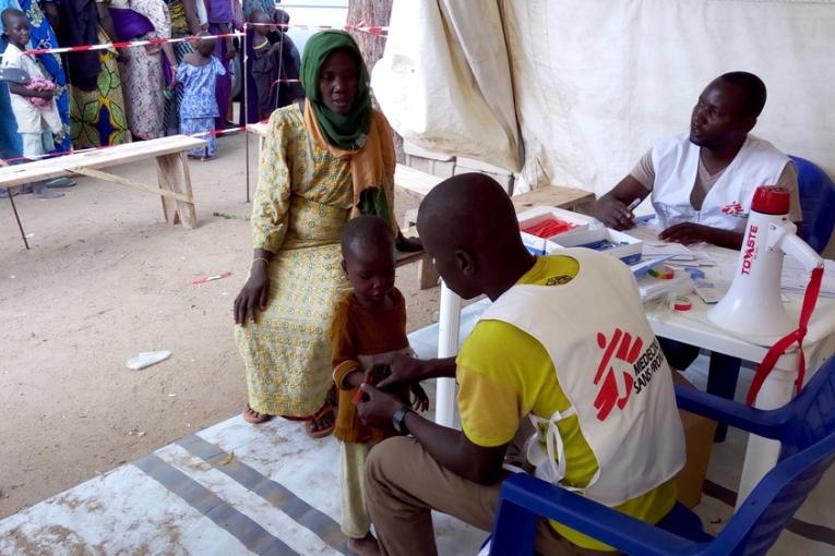 Les équipes MSF ont procédé à un dépistage de la malnutrition chez les enfants de moins de 5 ans du camp de Bama.