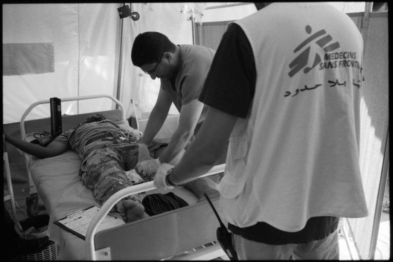 A l'hôpital Qasr Ahmed à Misrata en Libye Juin 2011