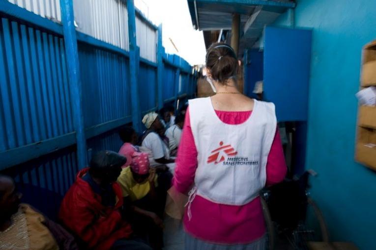 La clinique "blue house" de MSF au coeur du bidonville de Mathare à Nairobi au Kenya