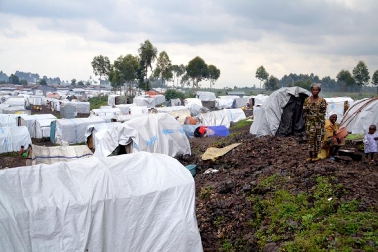 Camp de déplacés de Kanyaruchinya quelques jours avant qu'il ne soit déserté 4 novembre 2012.