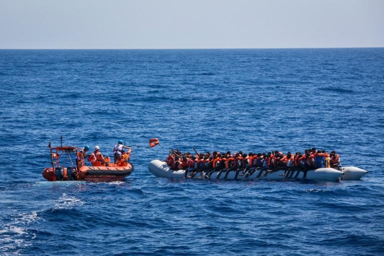 Une opération de sauvetage en Méditerrannée juin 2017 Andrew McConnell/Panos Pictures