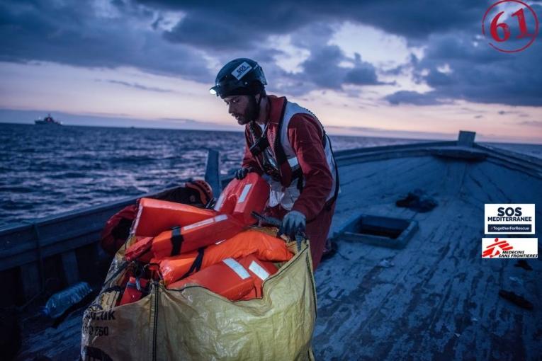 A bord de l'Aquarius.