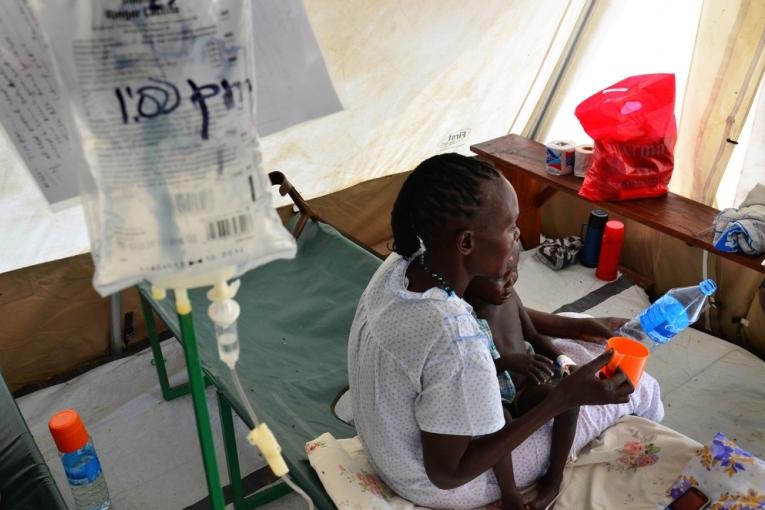 Centre de traitement du choléra à Juba Soudan du Sud juin 2014.