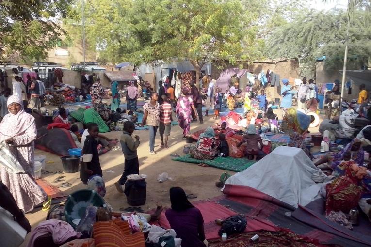 Le camp de transit de Chagoua à N'Djamena au Tchad accueille plus de 1470 personnes ayant fui la RCA  février 2014.