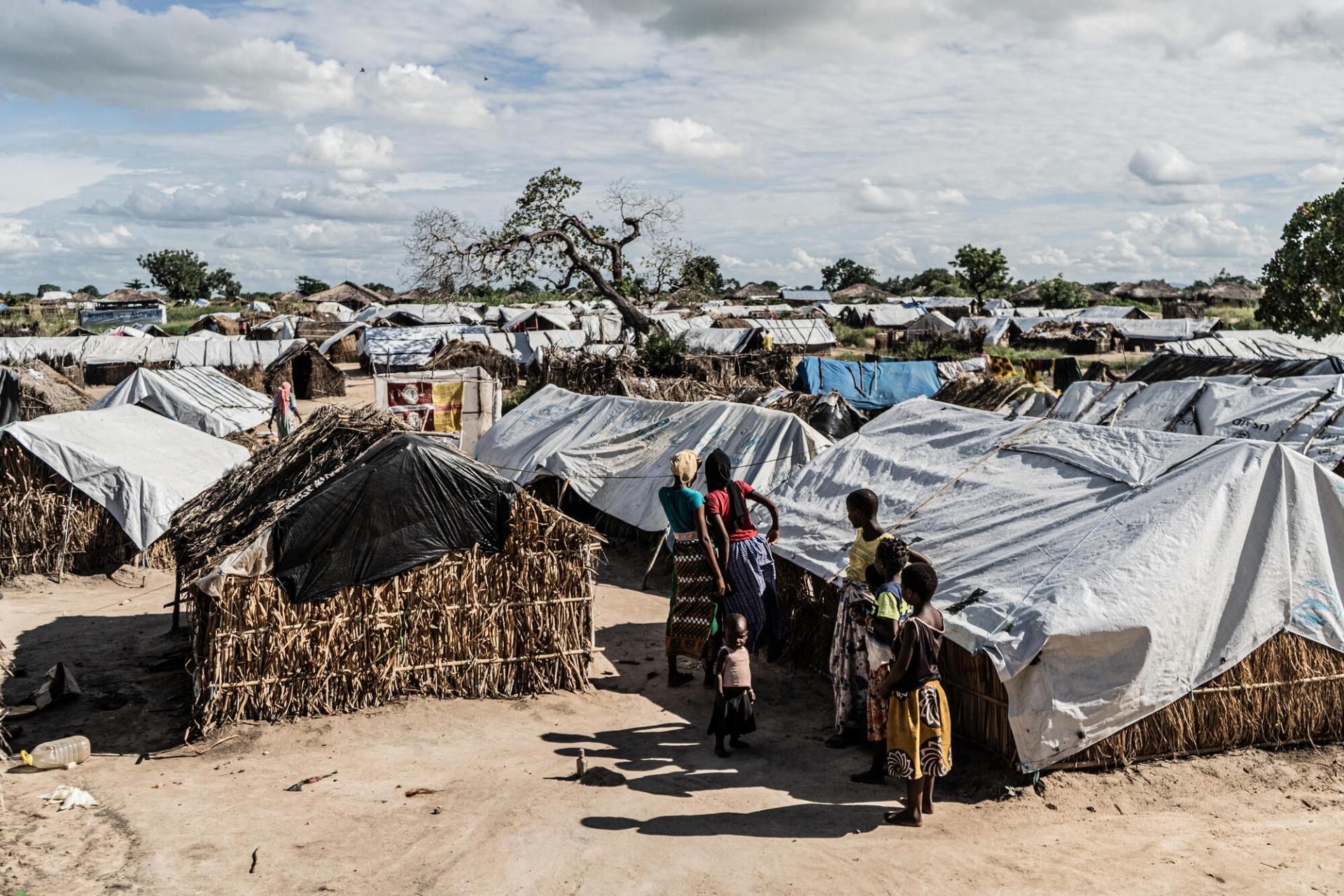 Vue générale du camp 25 de Junho pour les personnes déplacées dans la province de Cabo Delgado, en proie aux violences à la suite de la montée en puissance de groupes djihadistes dans le nord du Mozambique. 