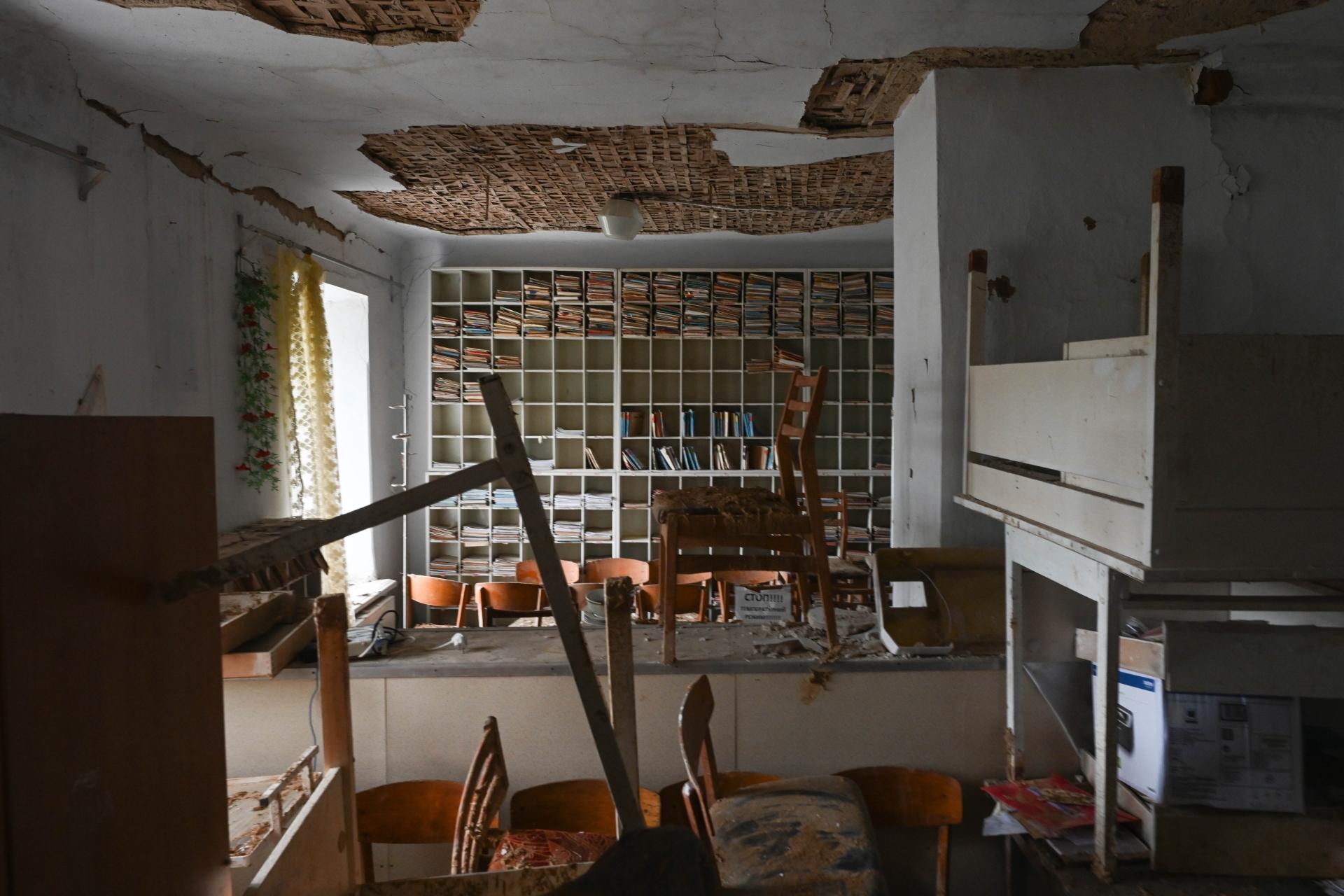 Le centre de santé du village de Davydiv briv, dans la région de Kherson. Ukraine. Février 2023.