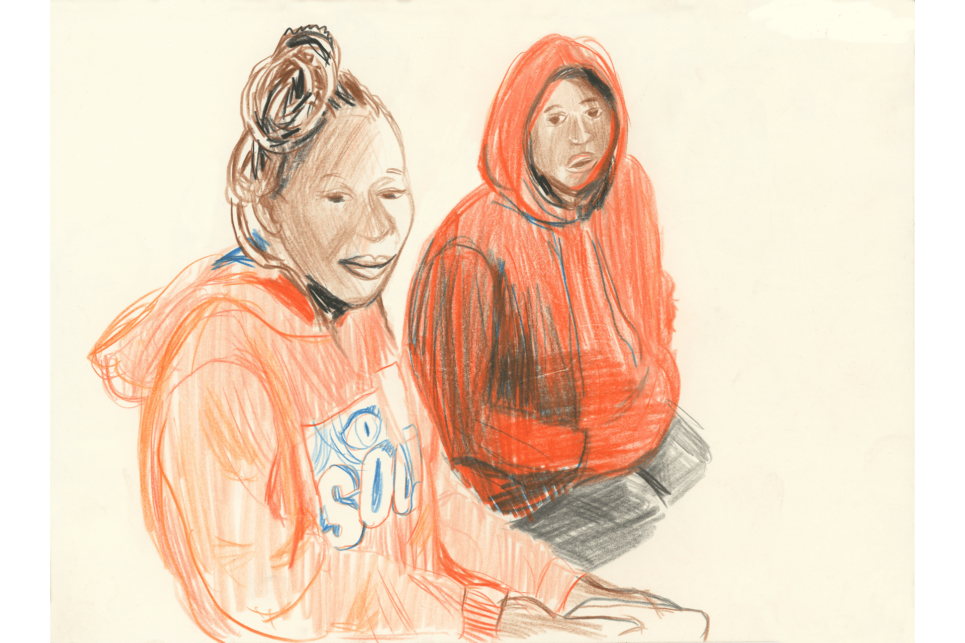 Plusieurs adolescentes fréquentent le GR1 (à gauche). Les mineurs non accompagnés peuvent accéder à des consultations médicales, assurées par les équipes MSF.