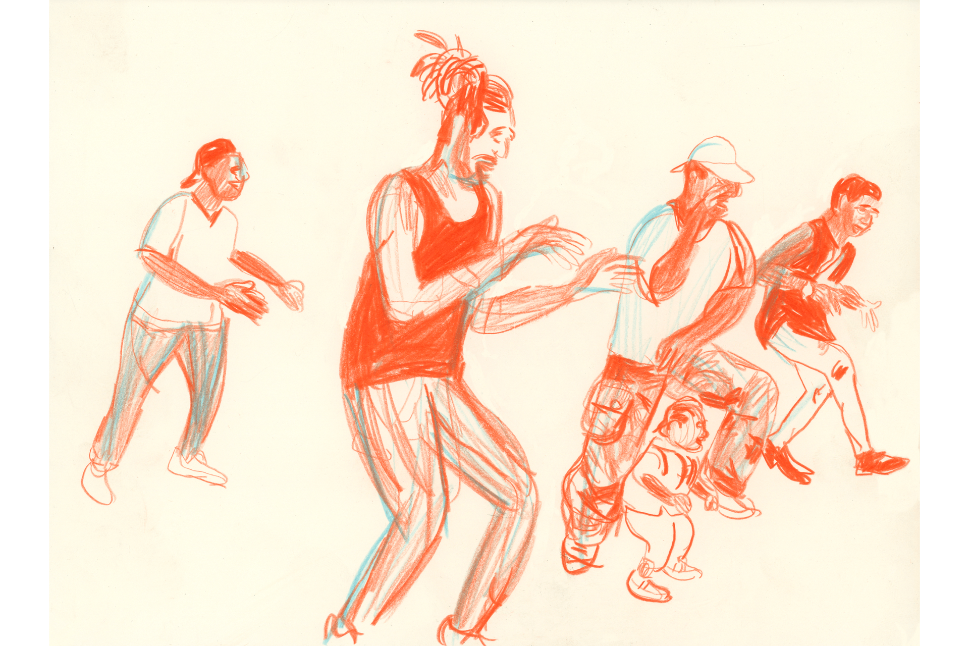 Des bénévoles proposent des activités ludiques aux adolescents présents au GR1 et notamment de la danse.