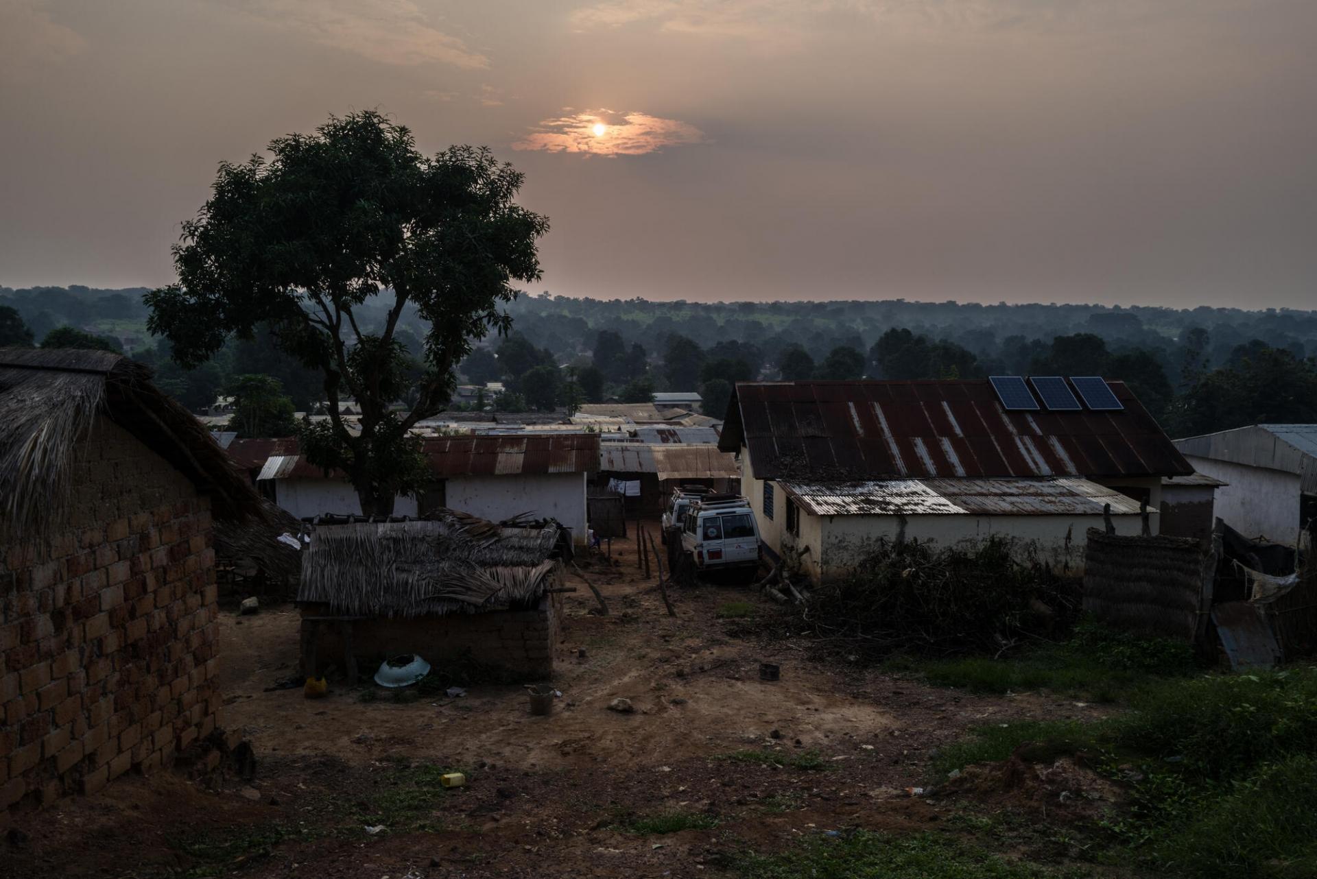  Vue générale de Nzacko, le dernier jour de la visite des équipes MSF. Juillet 2021.