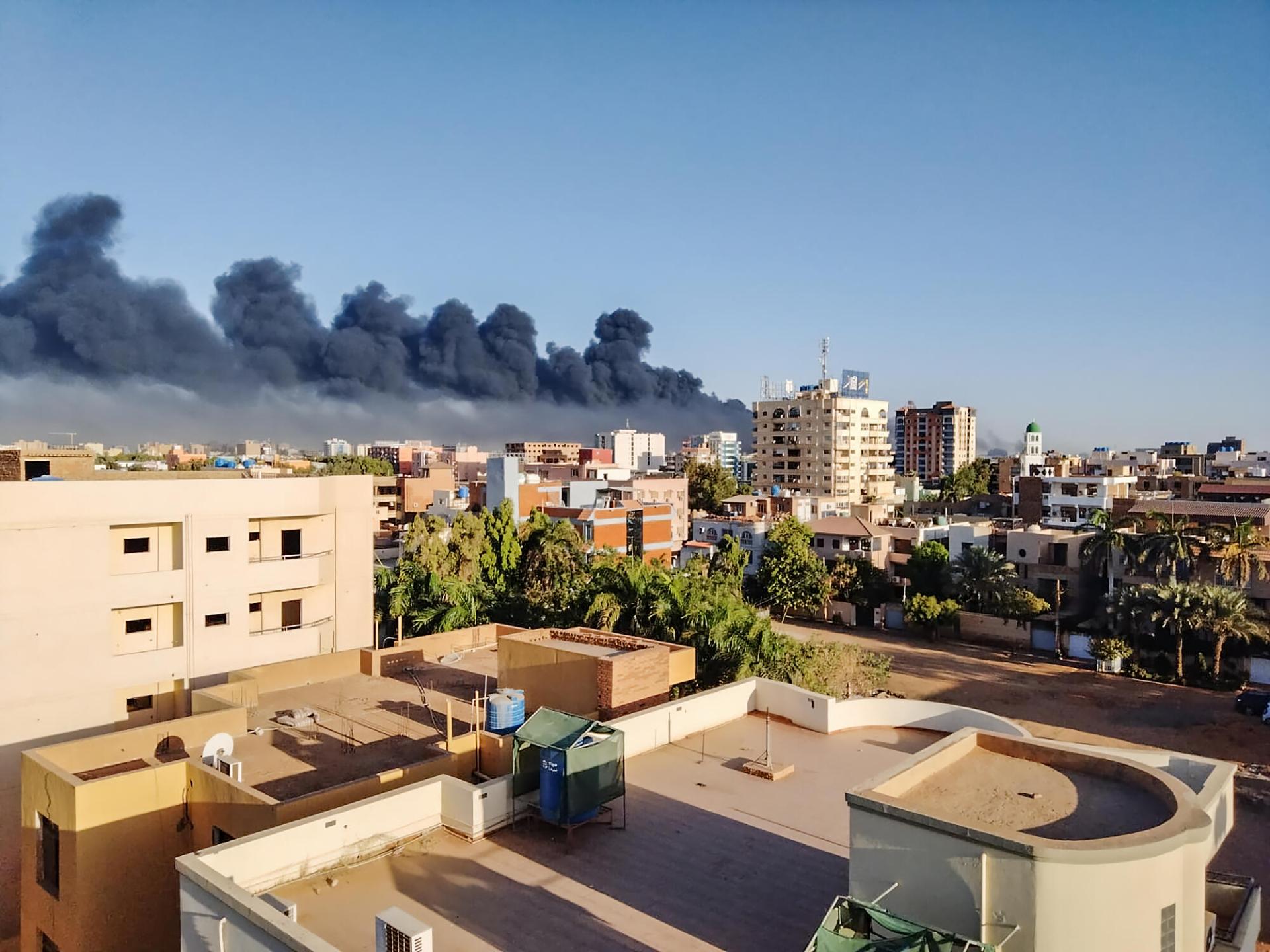 Une vue des combats et de la violence à Khartoum en mai 2023. Soudan.