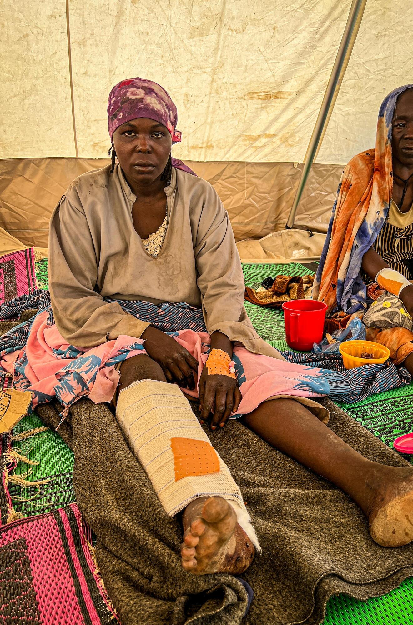 Une soudanaise de 27 ans qui a été prise en charge par MSF à Adré.