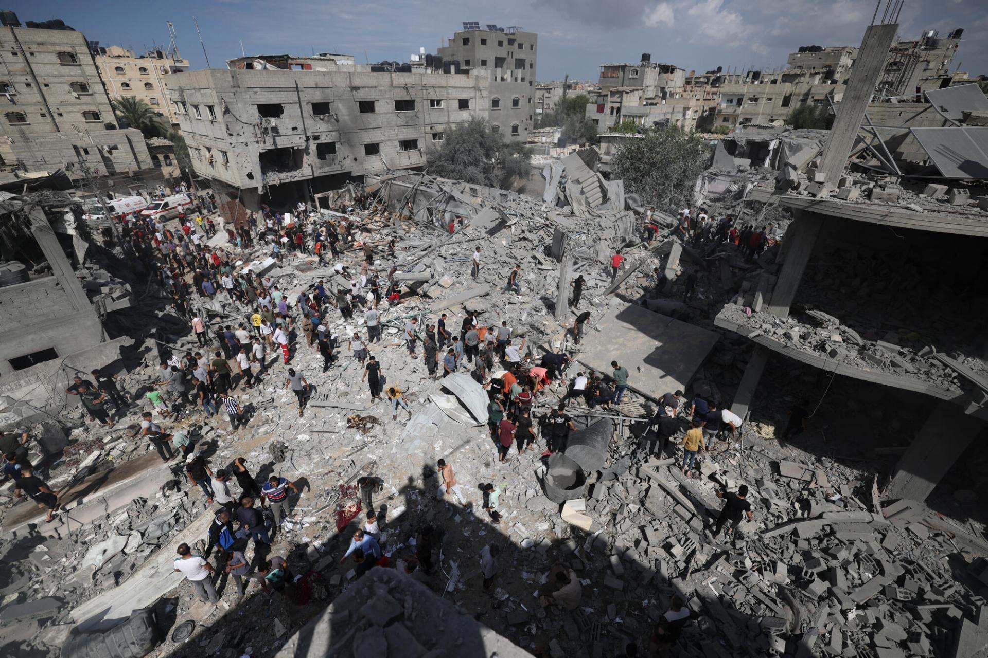 Vue aérienne de Gaza détruite
