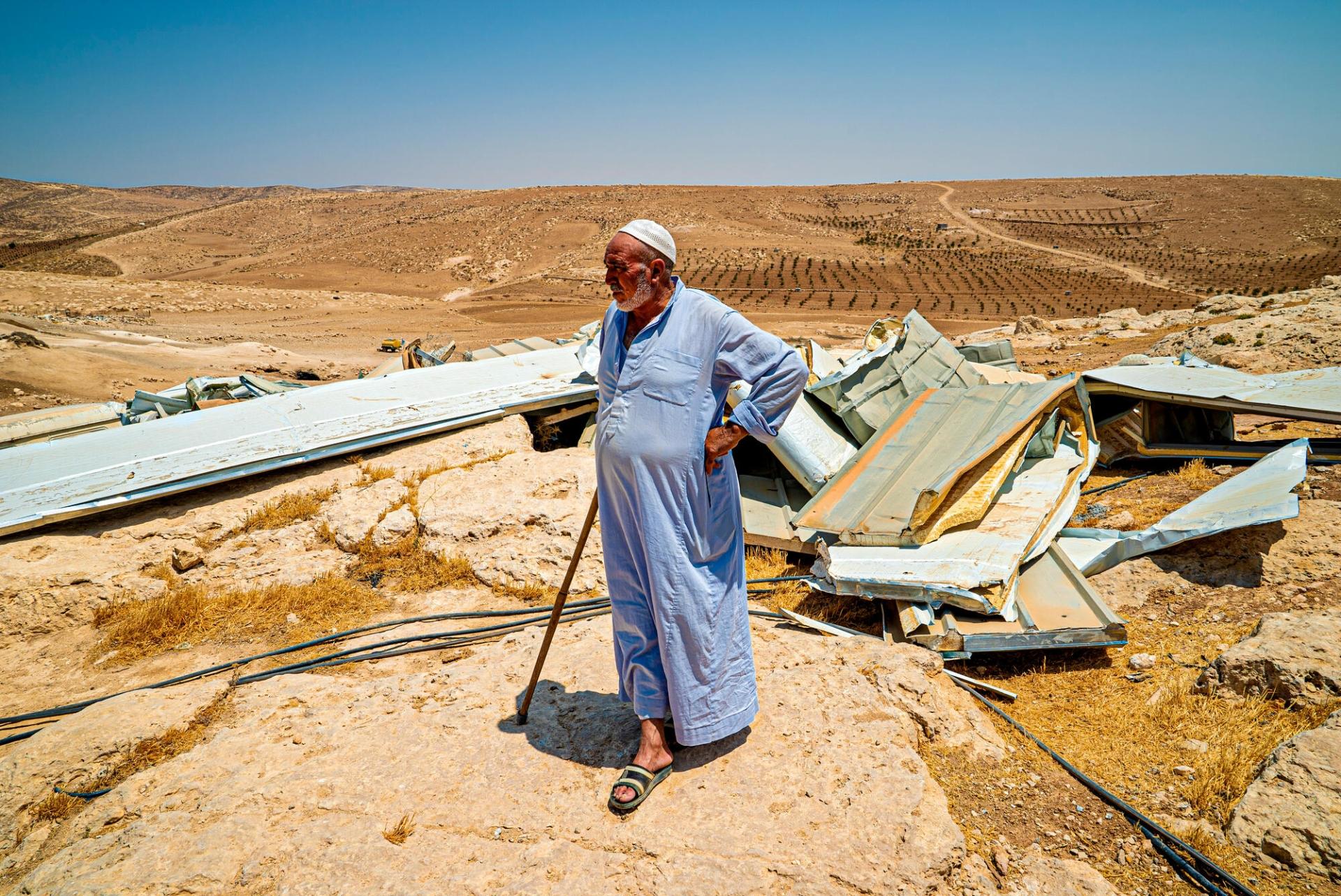 Portrait d'un habitant de Masafer Yatta, au sud d'Hébron. Cisjordanie, août 2022.