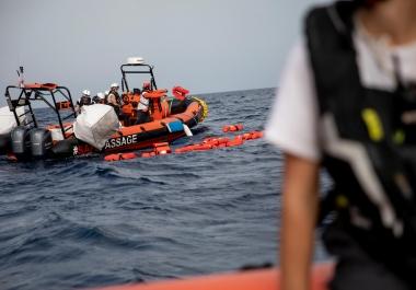 Les équipes MSF durant un entraînement au sauvetage.