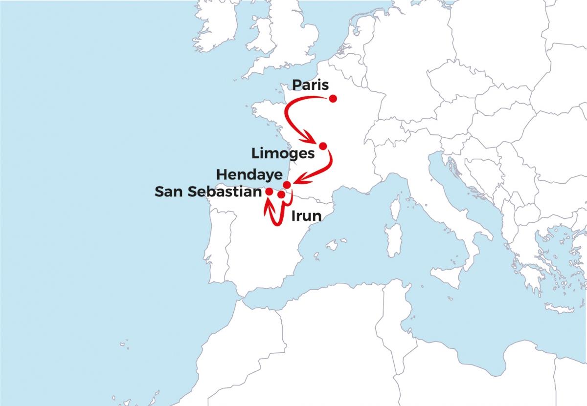 Troisième partie du voyage d'Asad depuis Paris jusqu'à San Sebastian.
© MSF - Janvier 2019