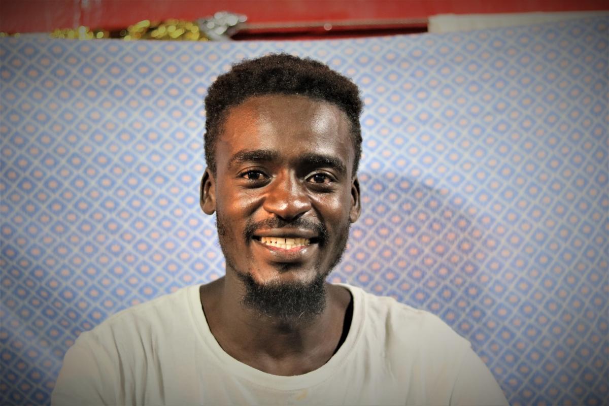 Abdoul, à bord de l'Ocean Viking. 2019.
 © Hannah Wallace Bowman / MSF