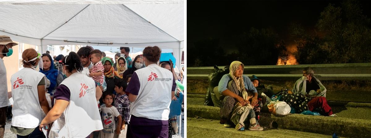 gauche : Lesbos, le 15 septembre 2020. droite : Lesbos, le 9 septembre 2020.
 © Enri Canaj / Magnum Photos