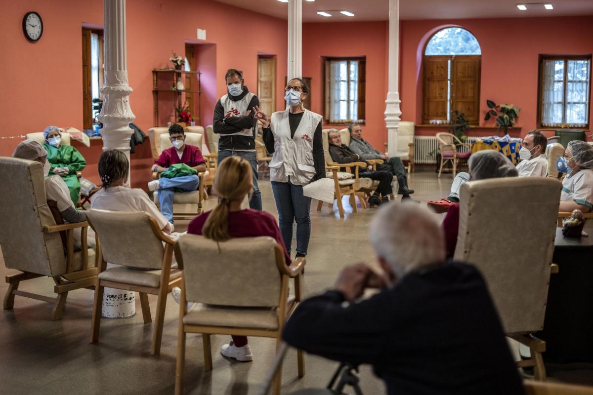 Maison de retraite «&nbsp;Nuestra Señora de las Mercedes&nbsp;», située à El Royo, province de Soria, Castille-et-Léon, Espagne, le 14 avril 2020.&nbsp;
 © Olmo Calvo/MSF