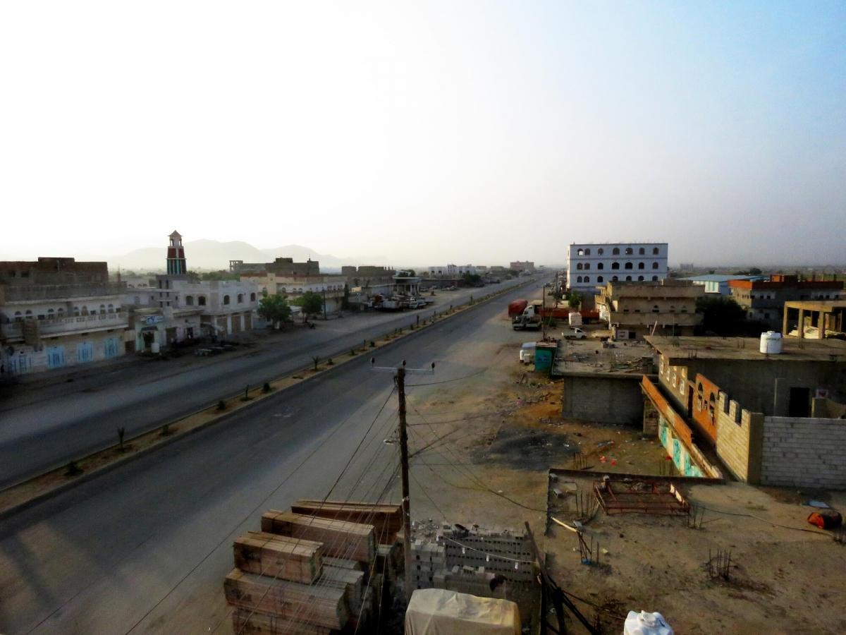 Vue de la route principale d'Abs. Yémen. 2020.&nbsp;
 © Pau Miranda/MSF