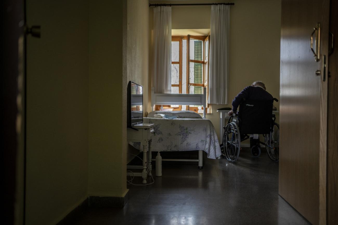 Maison de retraite « Nuestra Señora de las Mercedes », située à El Royo, province de Soria, Castille-et-Léon, Espagne, Avril 2020.
© Olmo Calvo/MSF
