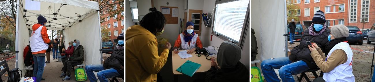 Une clinique mobile de MSF à Paris en novembre 2020.
© Mohammad Ghannam/MSF