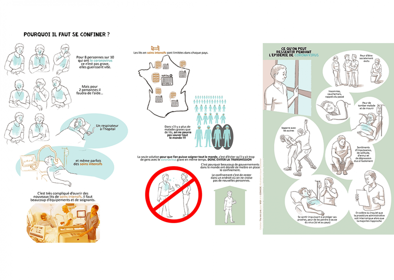 Création The Ink Link pour MSF et le Comede, illustrations Laure Garancher.
© Laure Garancher et The Ink Link pour MSF et le Comede