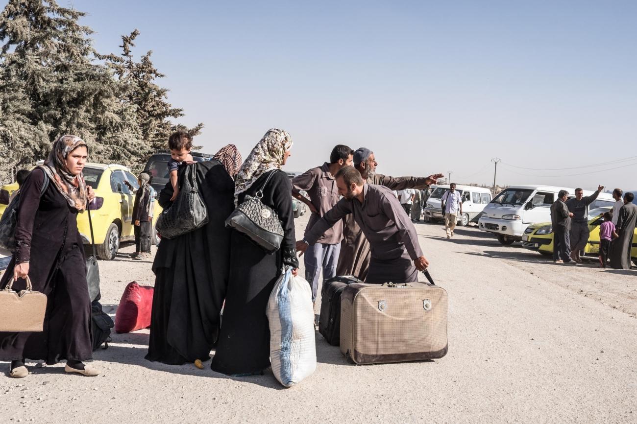 Une famille Syrienne arrive au camp d'Aïn Issa.
© Agnes Varraine-Leca