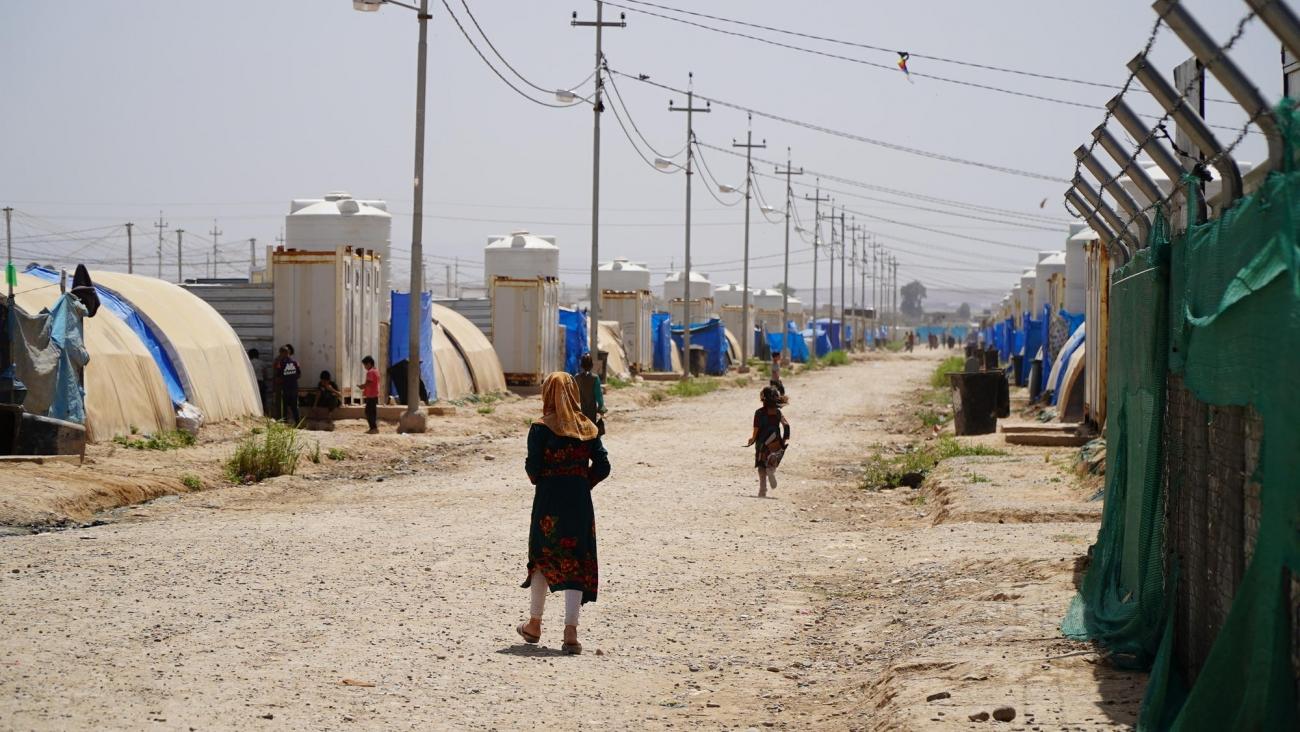 Vue générale d'un camp de déplacés, proche de l'aéroport de Qayyarah, Irak, mai 2019.
© Maya Abu Ata/MSF