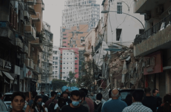 Vue de la ville de Beyrouth après les explosions