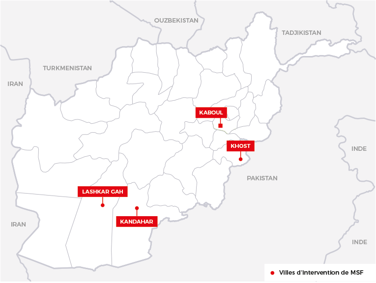 Principales interventions de Médecins Sans Frontières en Afghanistan