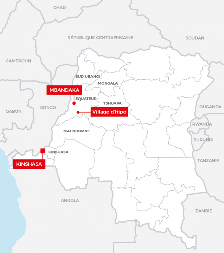 Carte de la République démocratique du Congo.
 © MSF - 2018