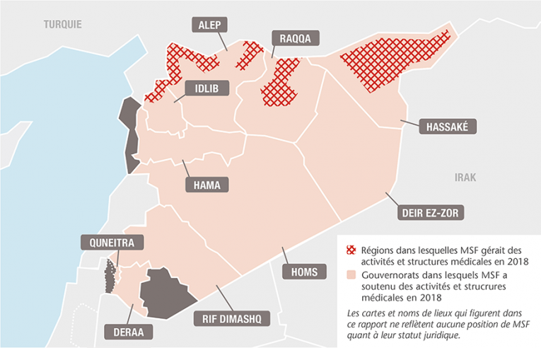 Principales interventions de MSF en Syrie en 2018