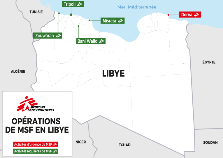 Activités régulières et activités d'urgence menées par MSF en Libye
 © MSF